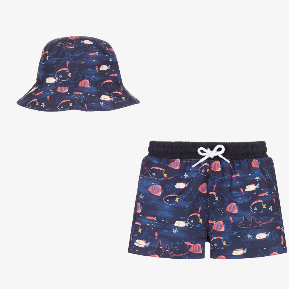 Mayoral - Boys Swim Shorts & Hat Set | Childrensalon