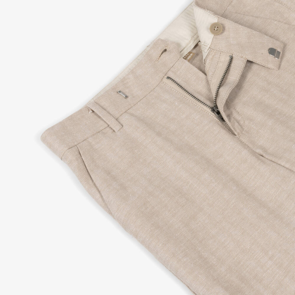Mayoral Nukutavake-Boys Tailored Beige Cotton-Linen Bermudas | Childrensalon Outlet