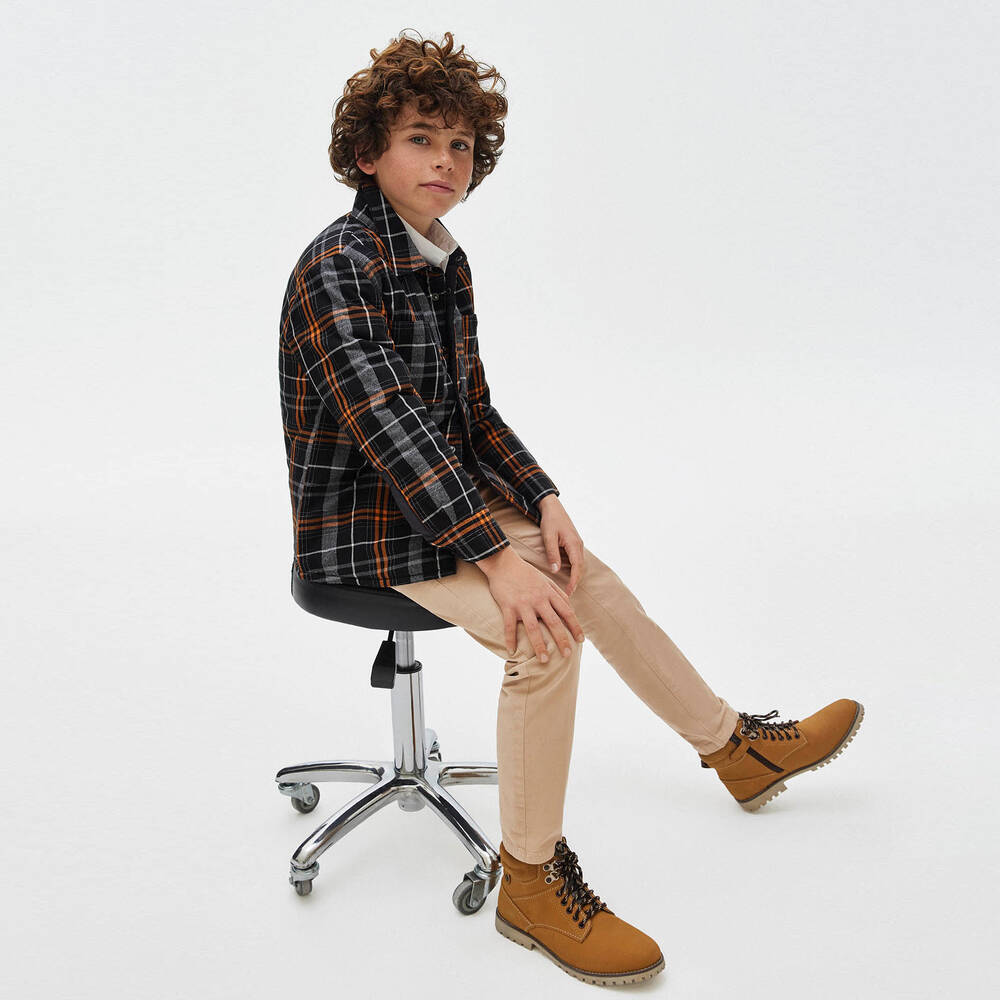 Mayoral Boys Tan Brown Leather Boots