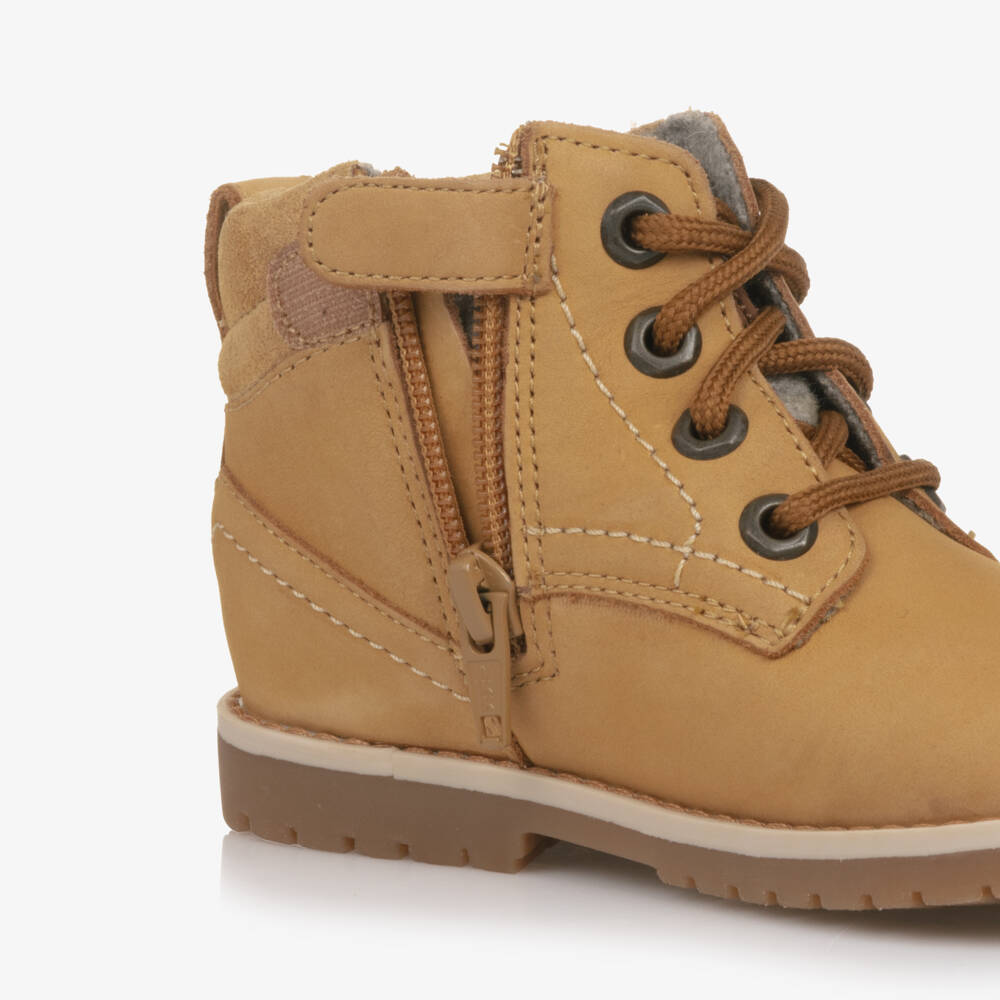 Mayoral-Boys Tan Brown Nubuck Leather Ankle Boots | Childrensalon Outlet