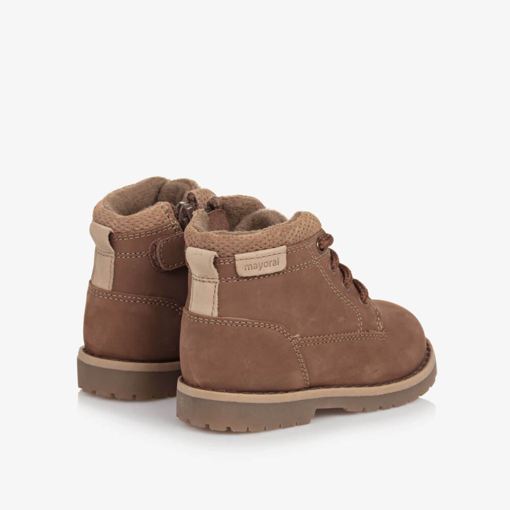 Mayoral-Boys Tan Leather Lace-Up Footwear | Childrensalon Outlet