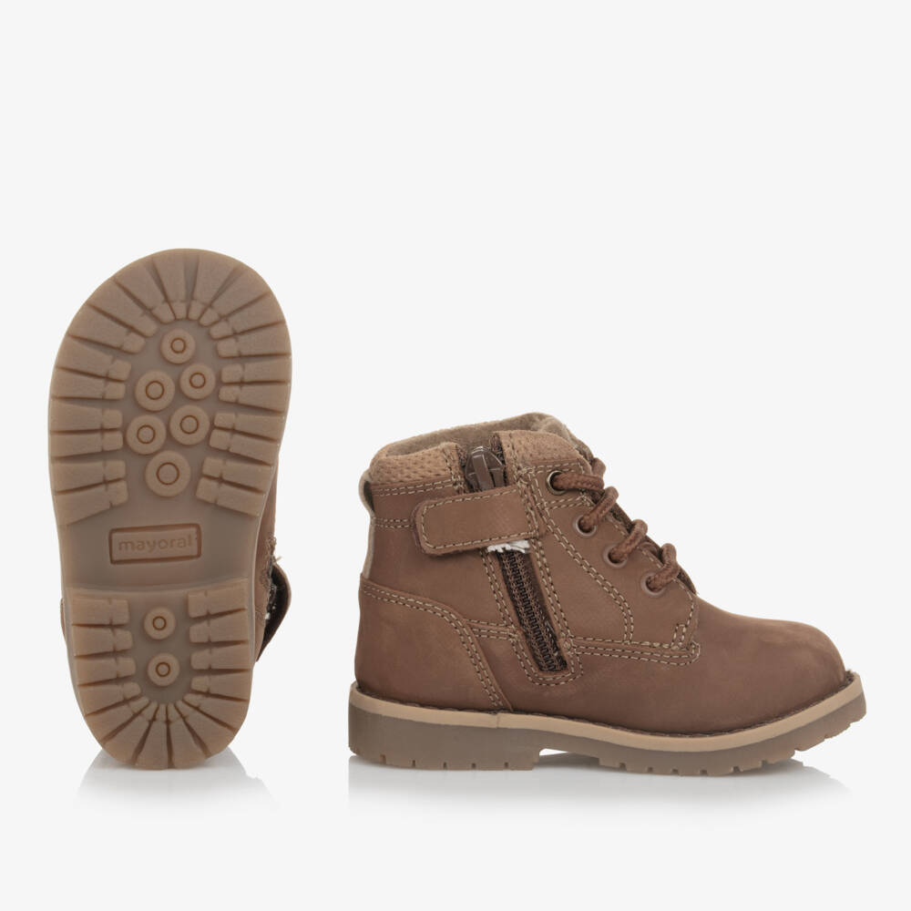 Mayoral-Boys Tan Leather Lace-Up Footwear | Childrensalon Outlet