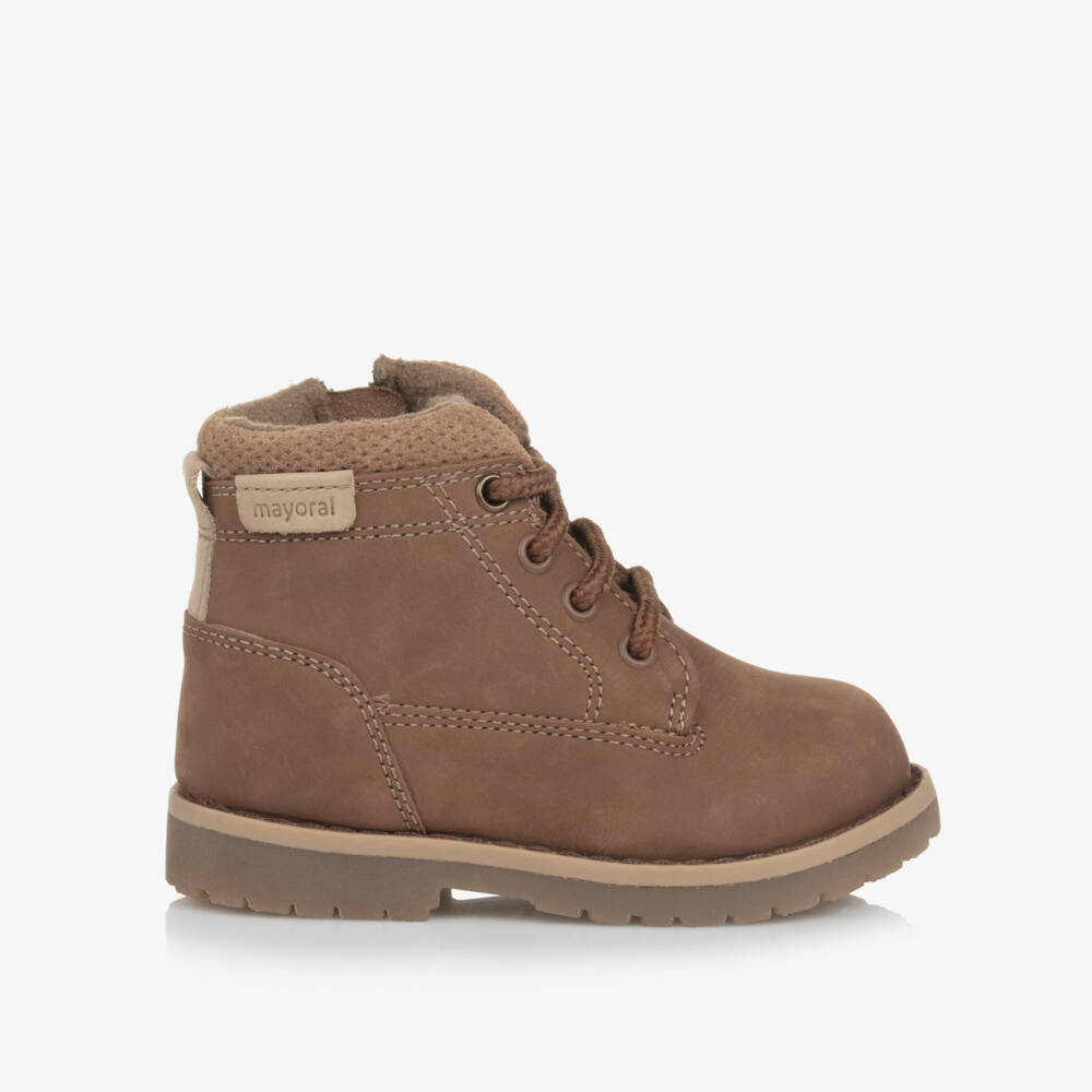Mayoral-Boys Tan Leather Lace-Up Footwear | Childrensalon Outlet