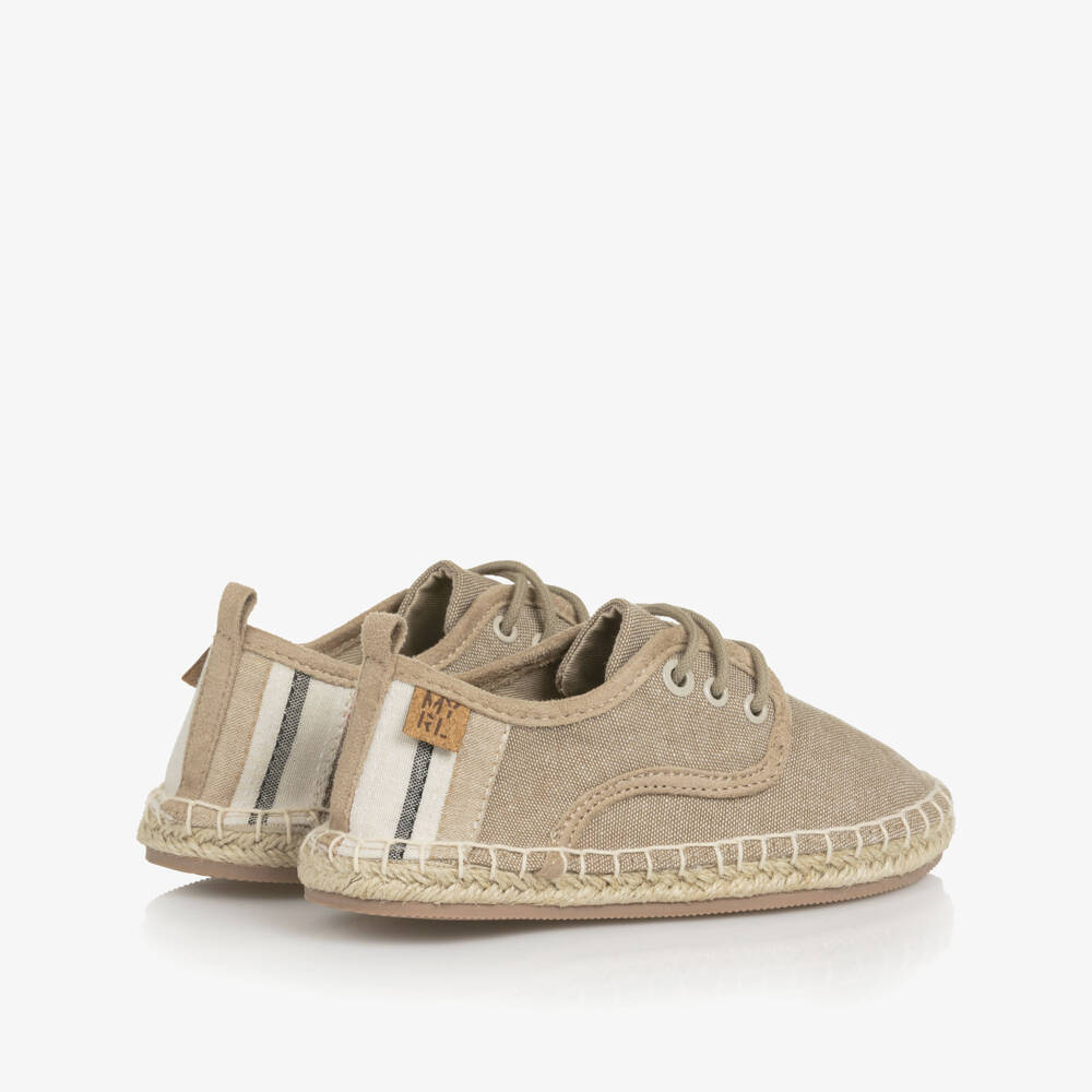 Mayoral-Boys Tan Linen Blend Lace-Up Espadrilles | Childrensalon Outlet