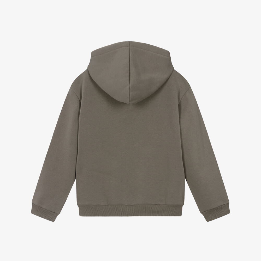 Mayoral Nukutavake-Boys Taupe Jersey Zip-Up Hoodie | Childrensalon Outlet