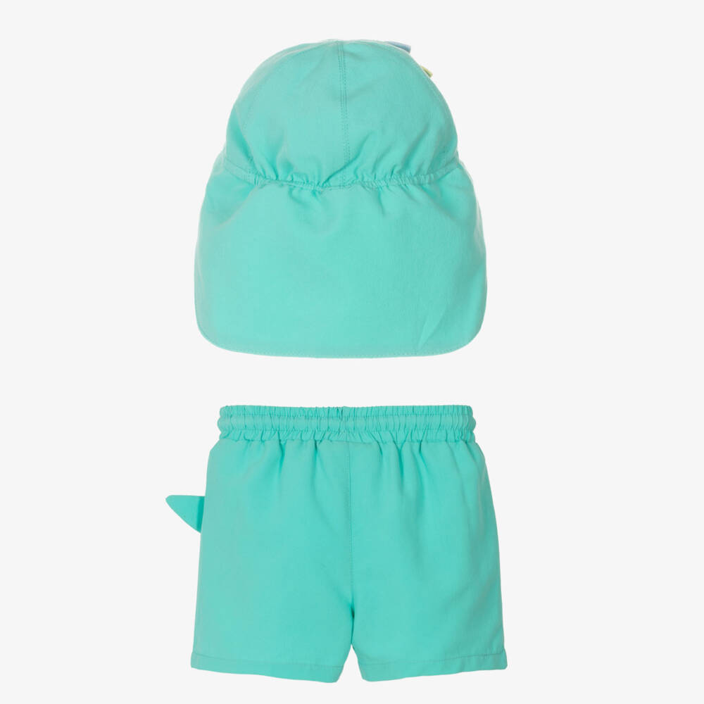 Mayoral-Boys Teal Dinosaur Swimwear Set | Childrensalon Outlet