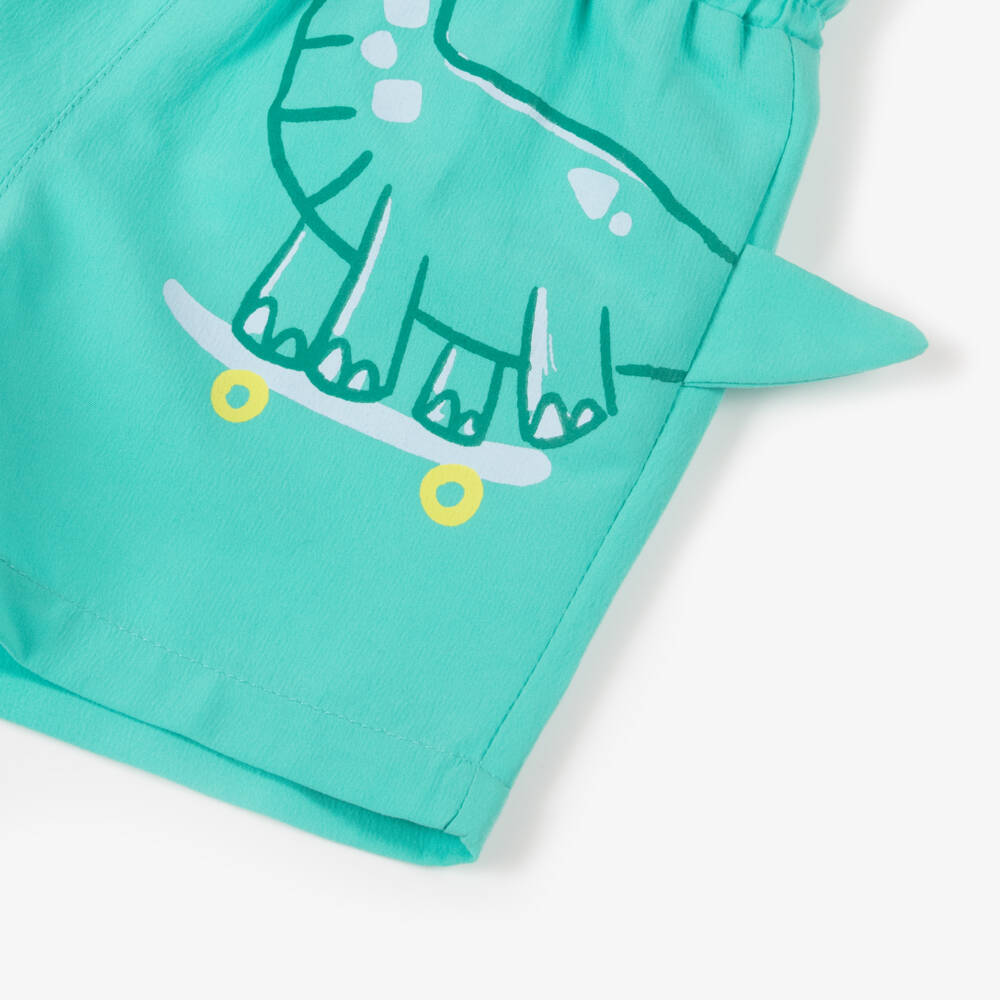 Mayoral-Boys Teal Dinosaur Swimwear Set | Childrensalon Outlet
