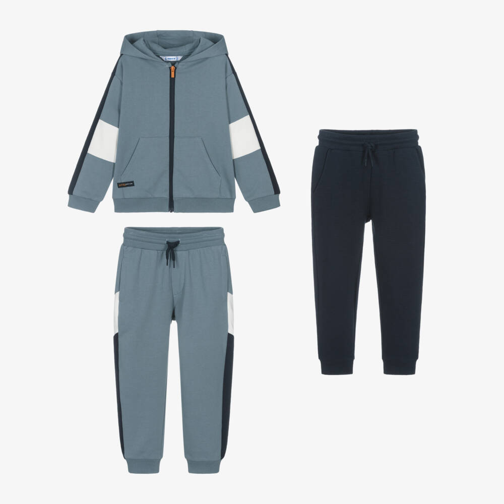 Mayoral-Boys Three-Piece Blue Tracksuit | Childrensalon Outlet