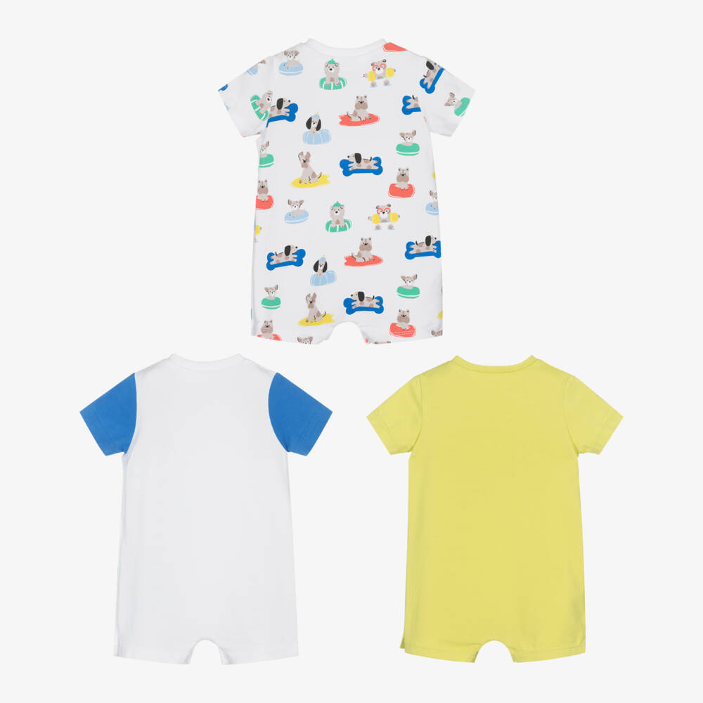Mayoral Newborn-Boys Trio of Cotton Green Playsuits | Childrensalon Outlet