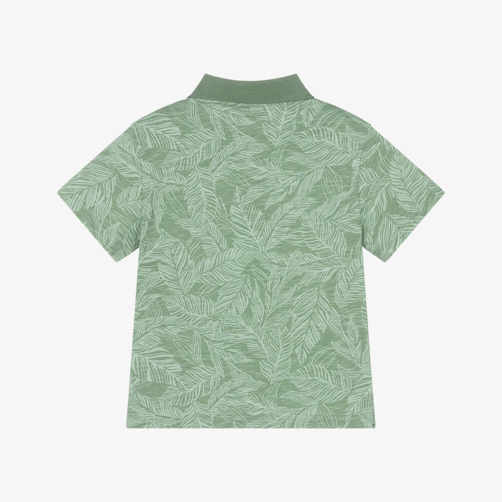 Mayoral-Boys Tropical Leaf Polo Tee | Childrensalon Outlet