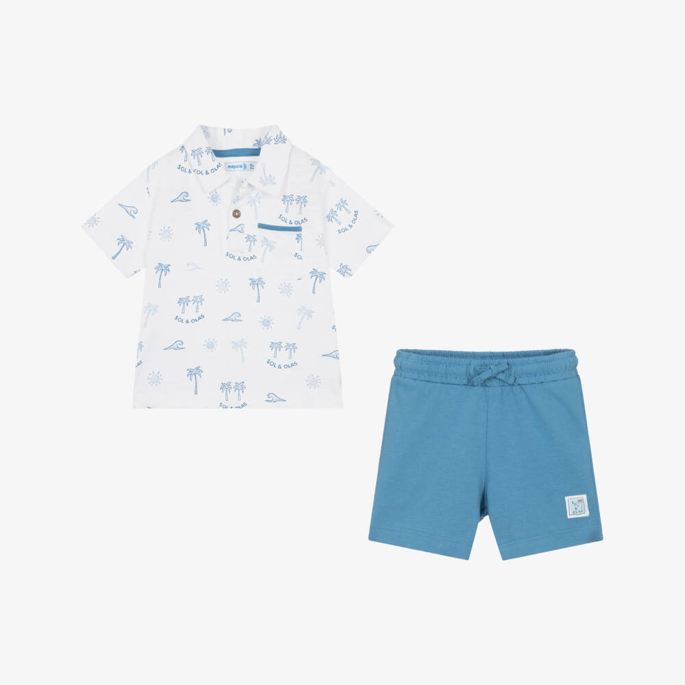 Mayoral-Летний комплект из двухцветного хлопка для мальчиков | Childrensalon Outlet
