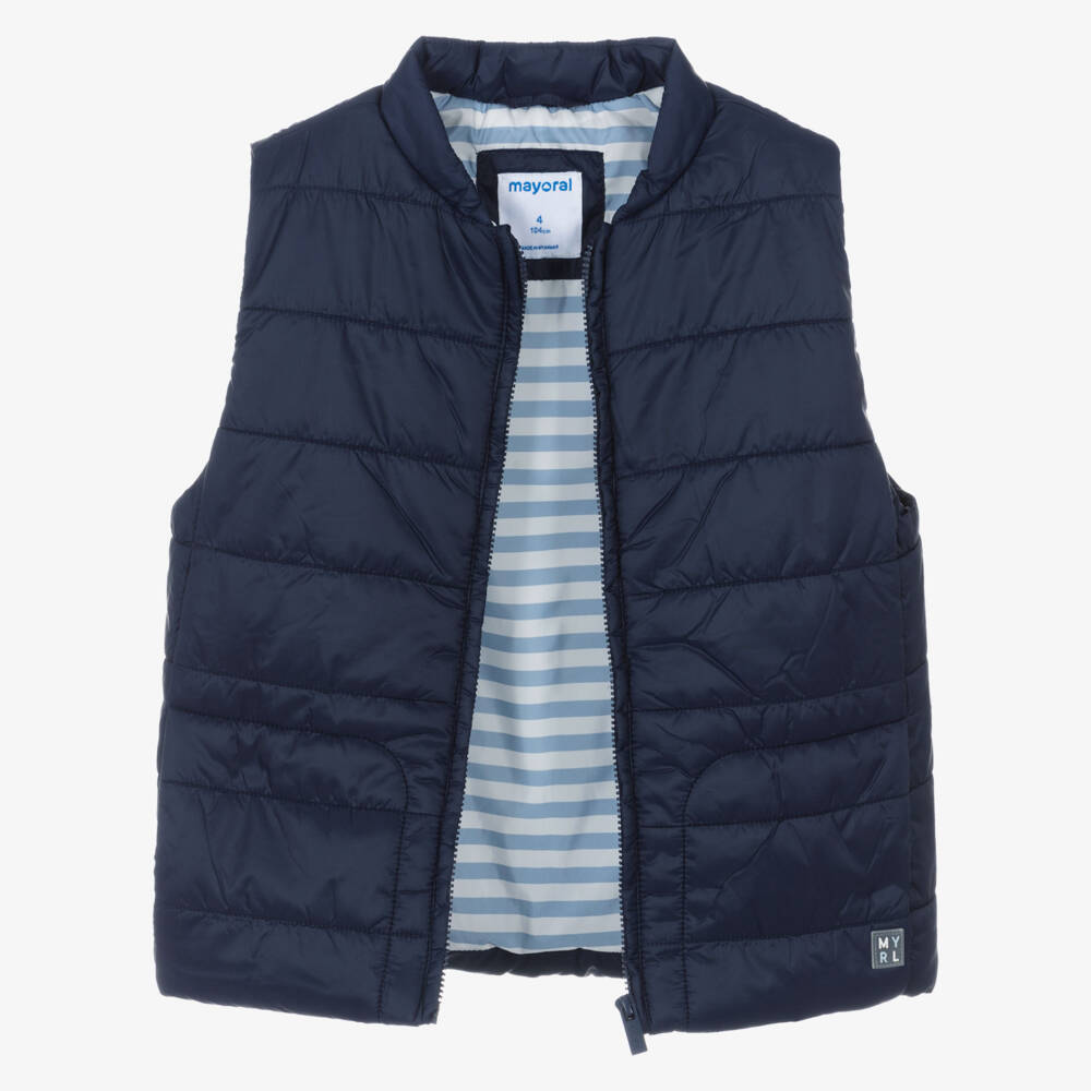 Mayoral-Boys Ultralight Navy Quilted Vest | Childrensalon Outlet