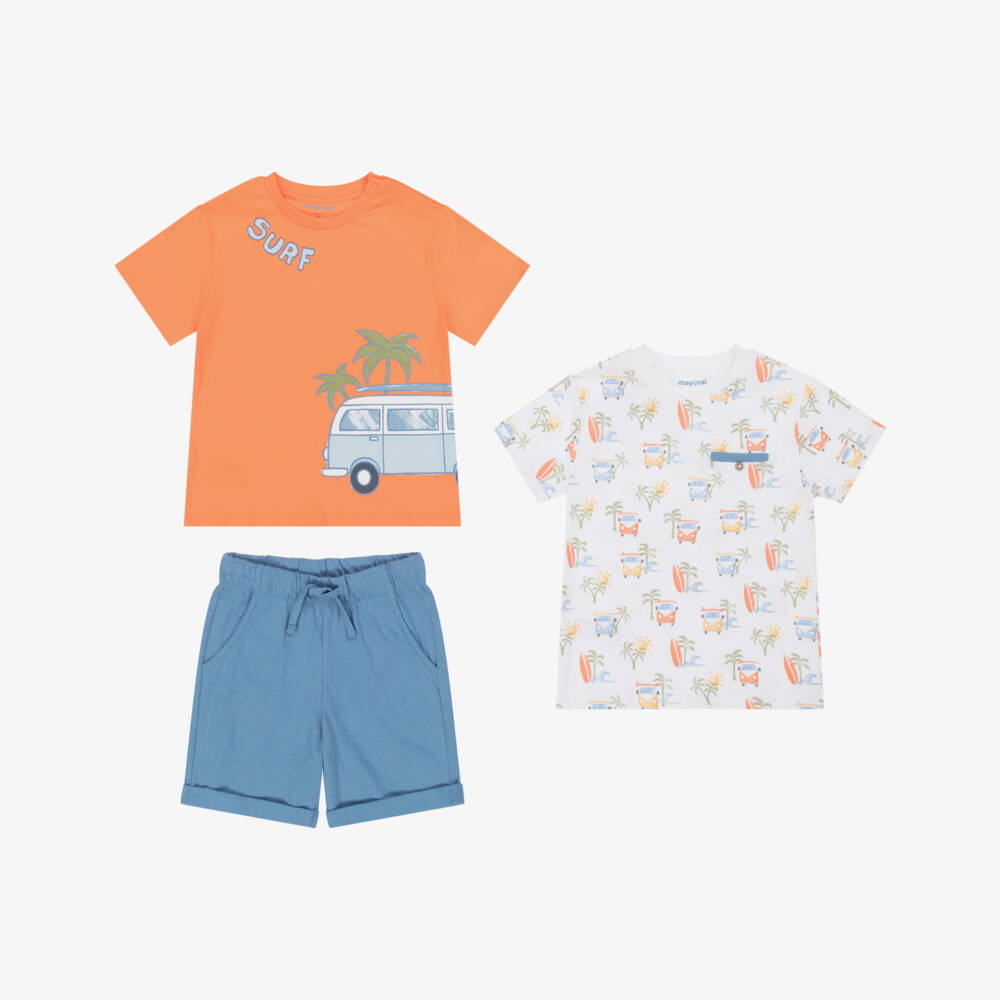 Mayoral-Boys Vibrant Camper T-Shirt & Shorts Set | Childrensalon Outlet