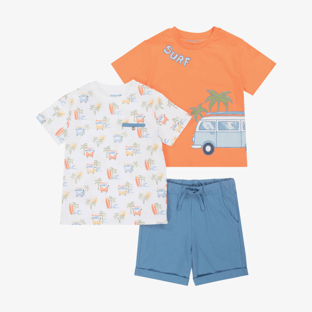 Mayoral-Boys Vibrant Camper T-Shirt & Shorts Set | Childrensalon Outlet