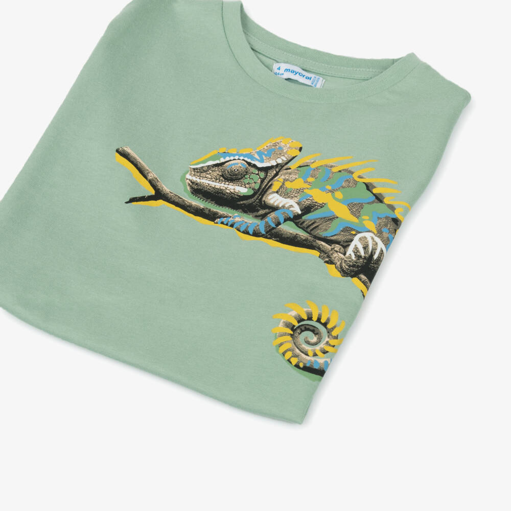Mayoral-Boys Vibrant Chameleon Graphic Tee | Childrensalon Outlet