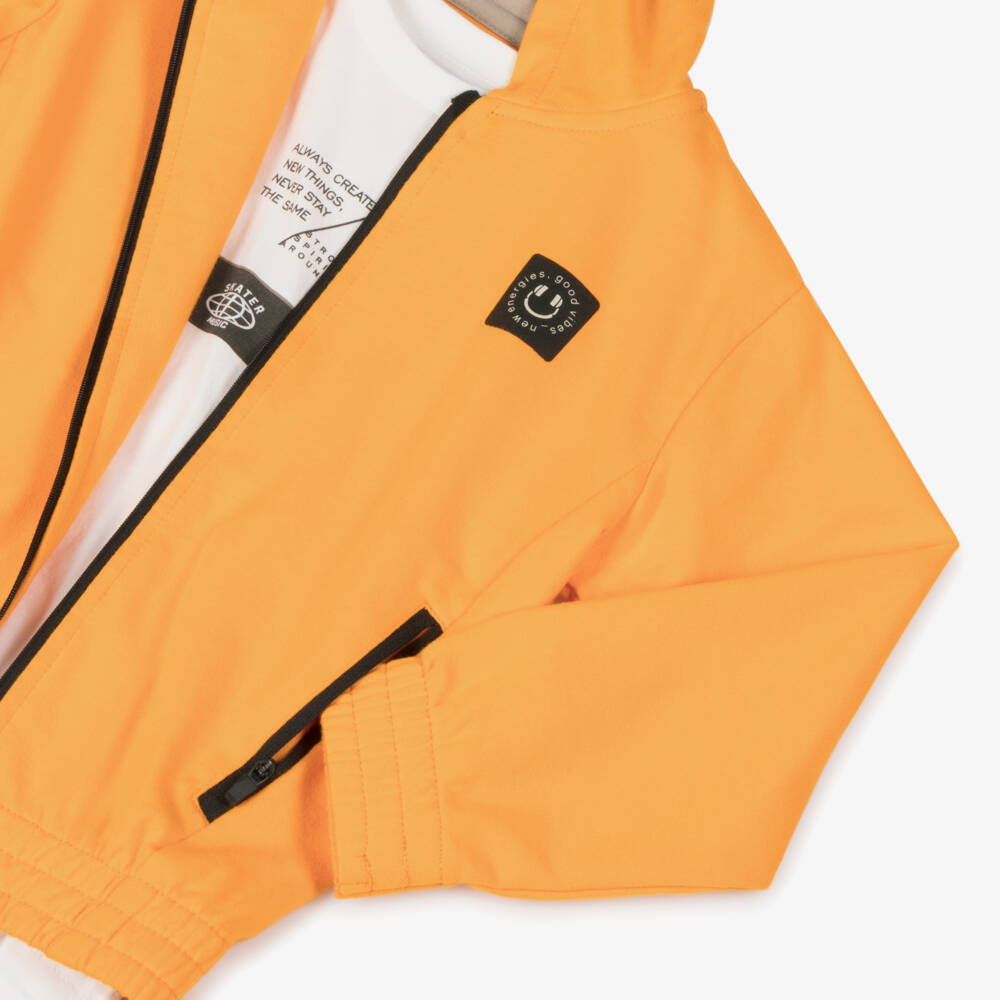 Mayoral-Boys Vibrant Orange & Beige Tracksuit | Childrensalon Outlet