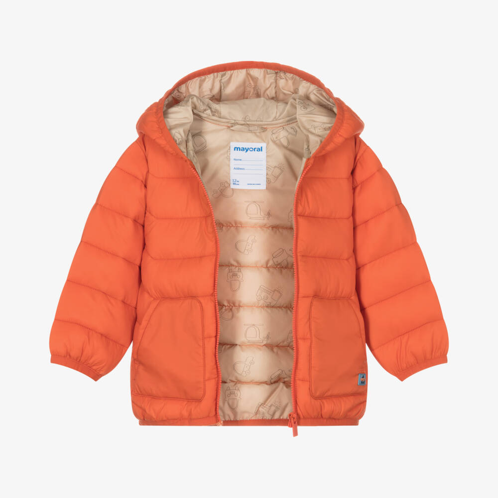 Mayoral-جاكيت بافر لون برتقالي فاتح للأولاد | Childrensalon Outlet