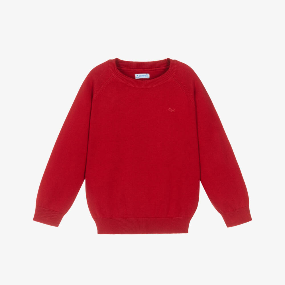 Mayoral-Boys Vibrant Red Pullover | Childrensalon Outlet