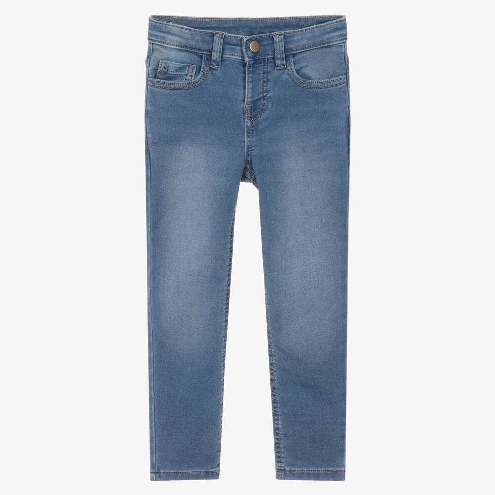 Mayoral-Boys Washed Blue Denim Slim Fit Jeans | Childrensalon Outlet