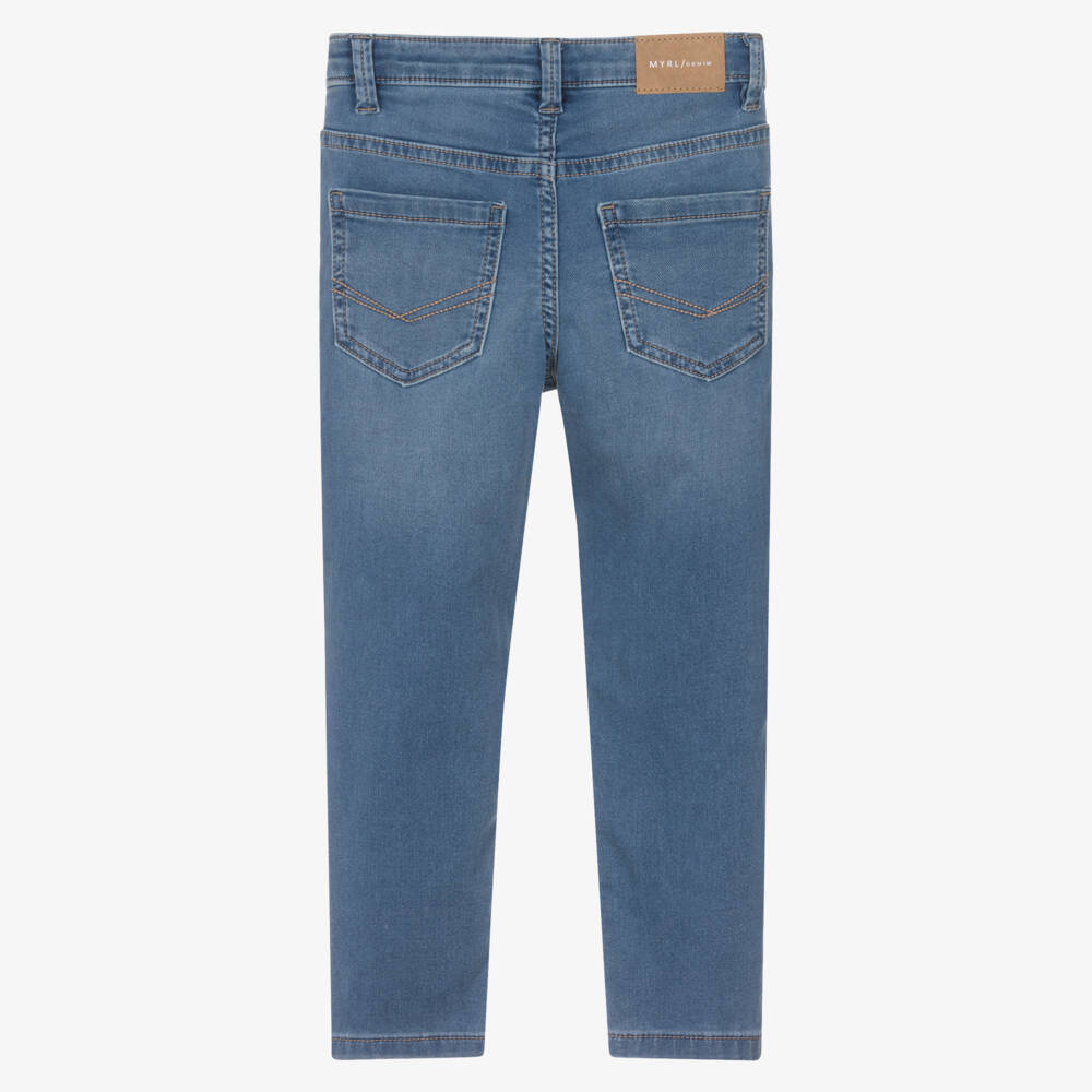 Mayoral-Boys Washed Blue Denim Slim Fit Jeans | Childrensalon Outlet