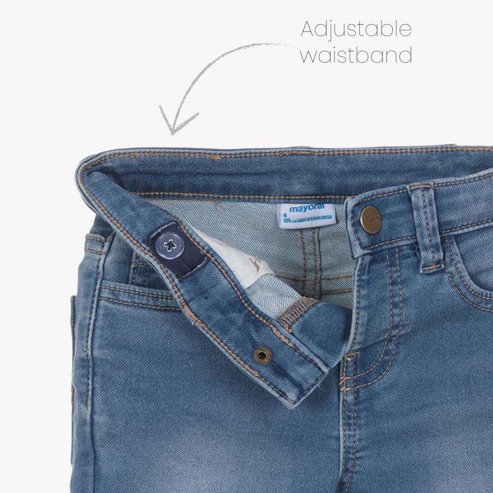 Mayoral-Boys Washed Blue Denim Slim Fit Jeans | Childrensalon Outlet