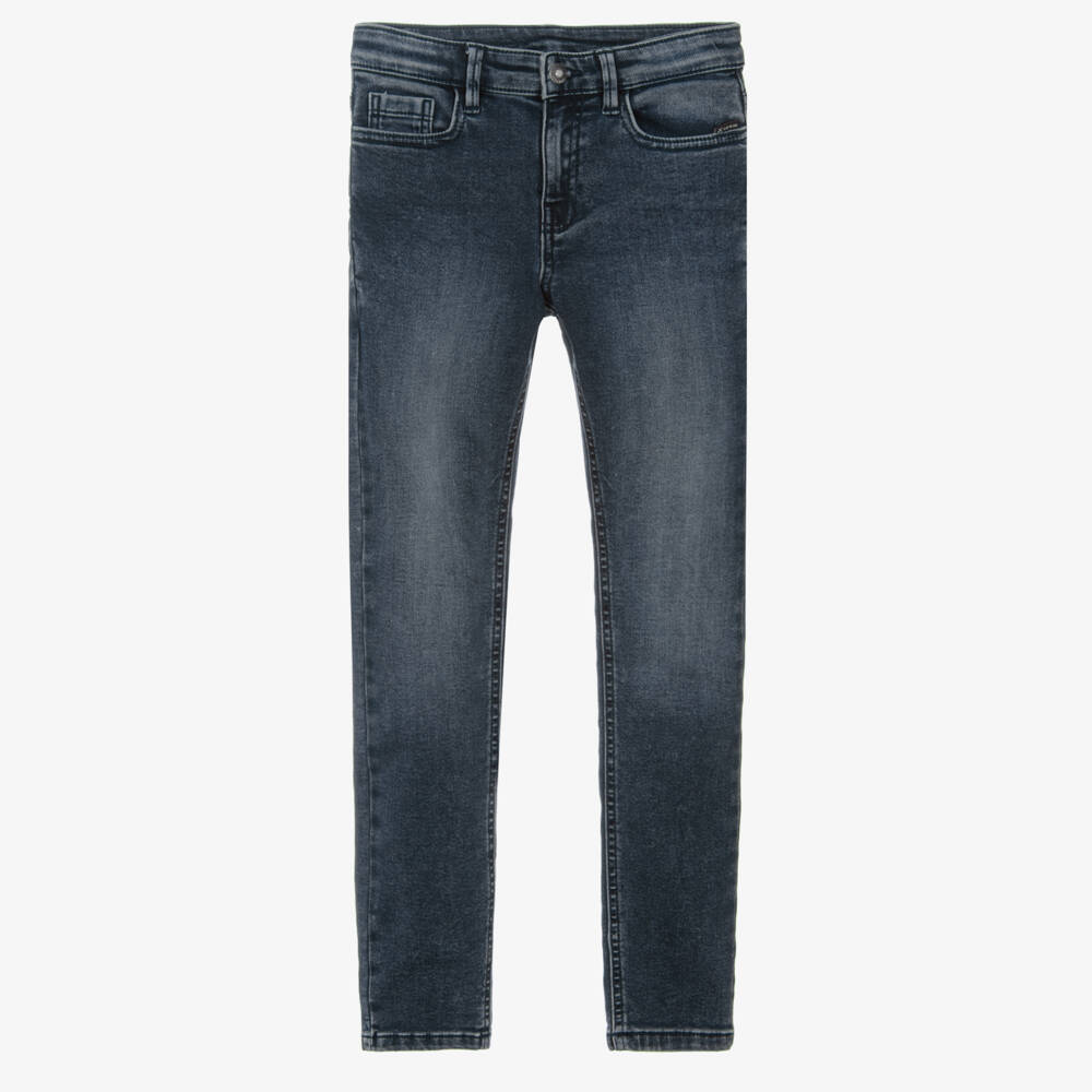 Mayoral Nukutavake-Boys Washed Blue Slim Fit Jeans | Childrensalon Outlet