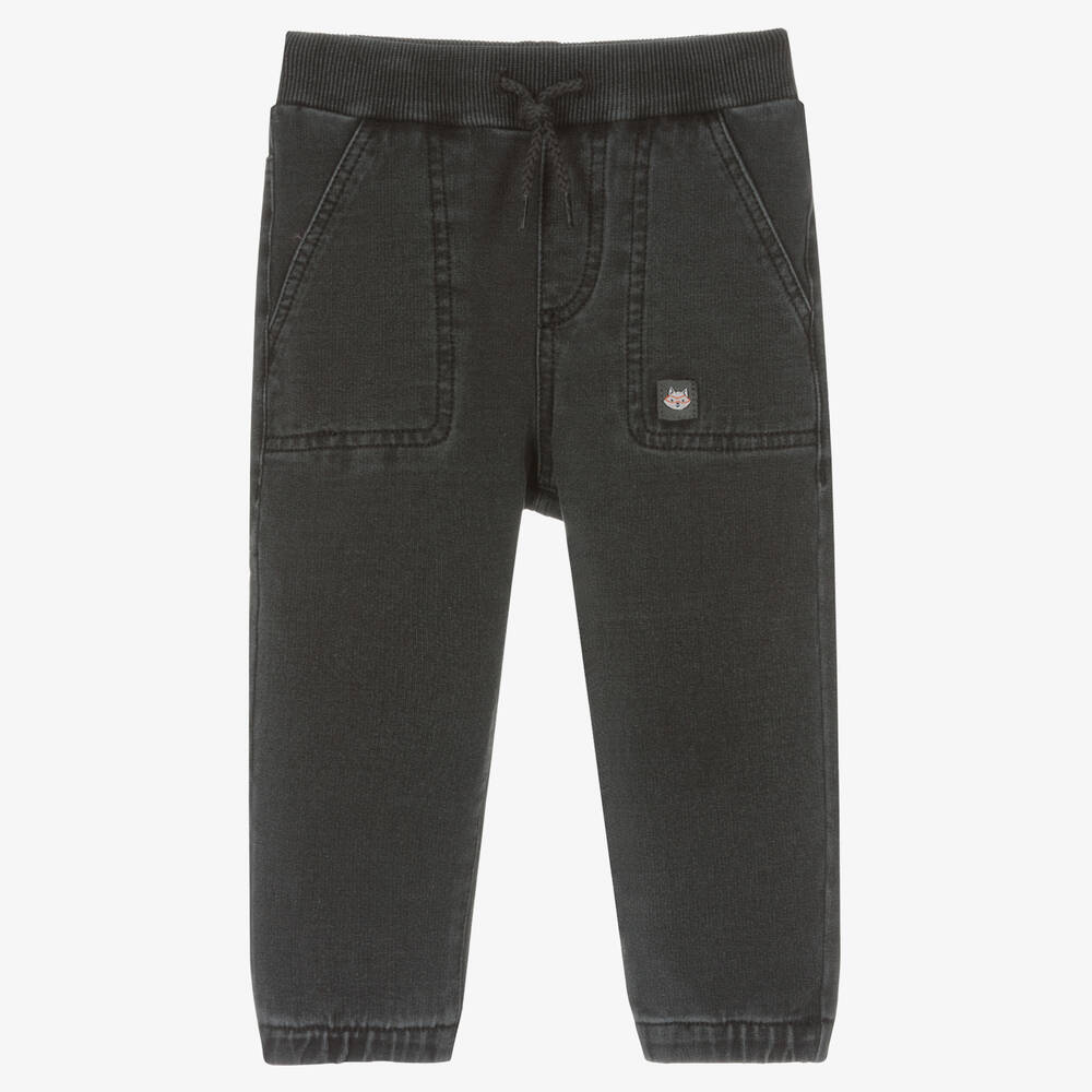 Mayoral - Boys Washed Grey Cotton Joggers | Childrensalon