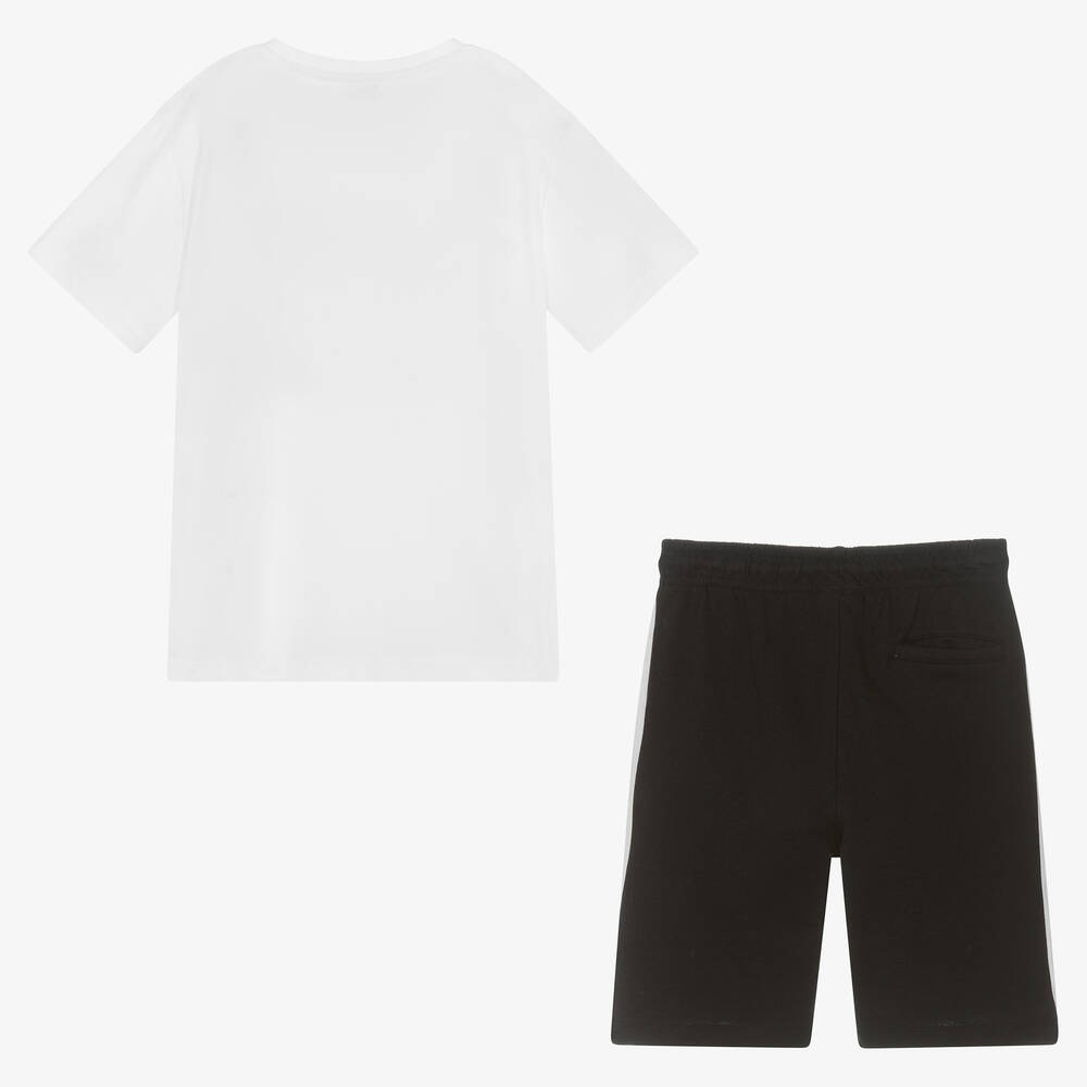 Mayoral-Boys White & Black Cotton Shorts Set | Childrensalon Outlet