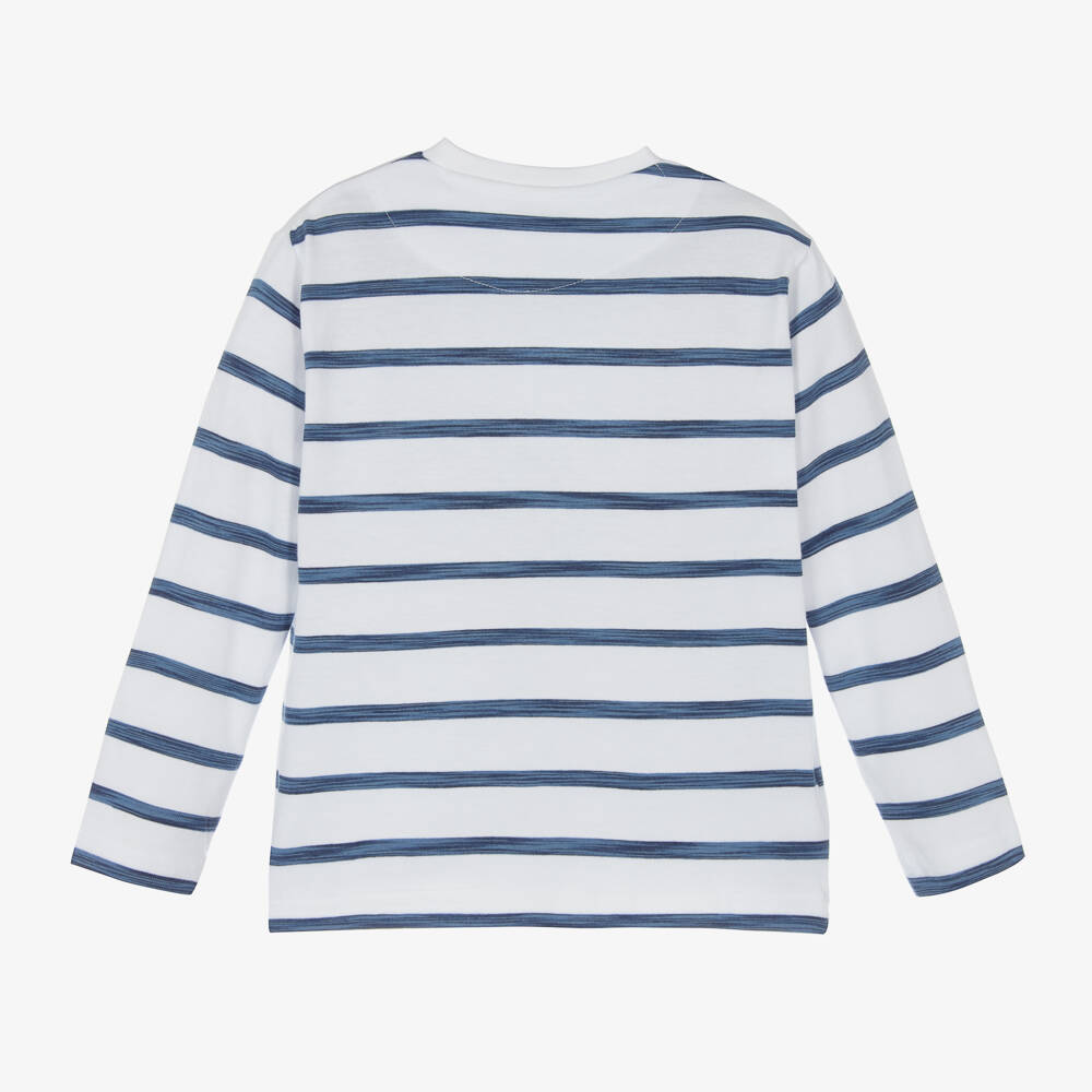 Mayoral Toddler Boy Blue Striped Short Sleeve Shirt