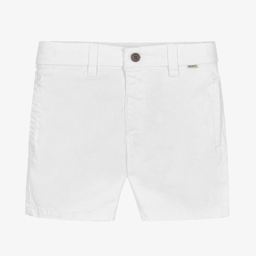 Mayoral - Boys White Cotton Chino Shorts | Childrensalon
