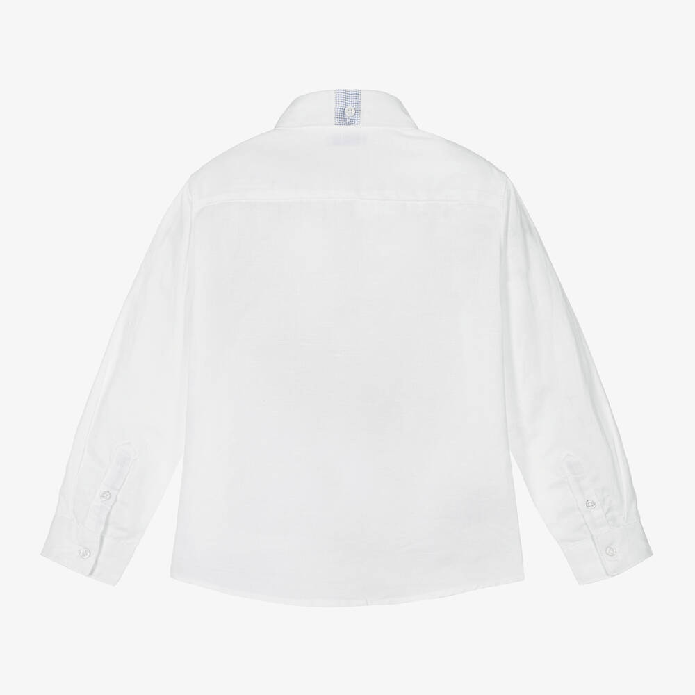 Mayoral-Boys White Cotton & Linen Shirt | Childrensalon Outlet