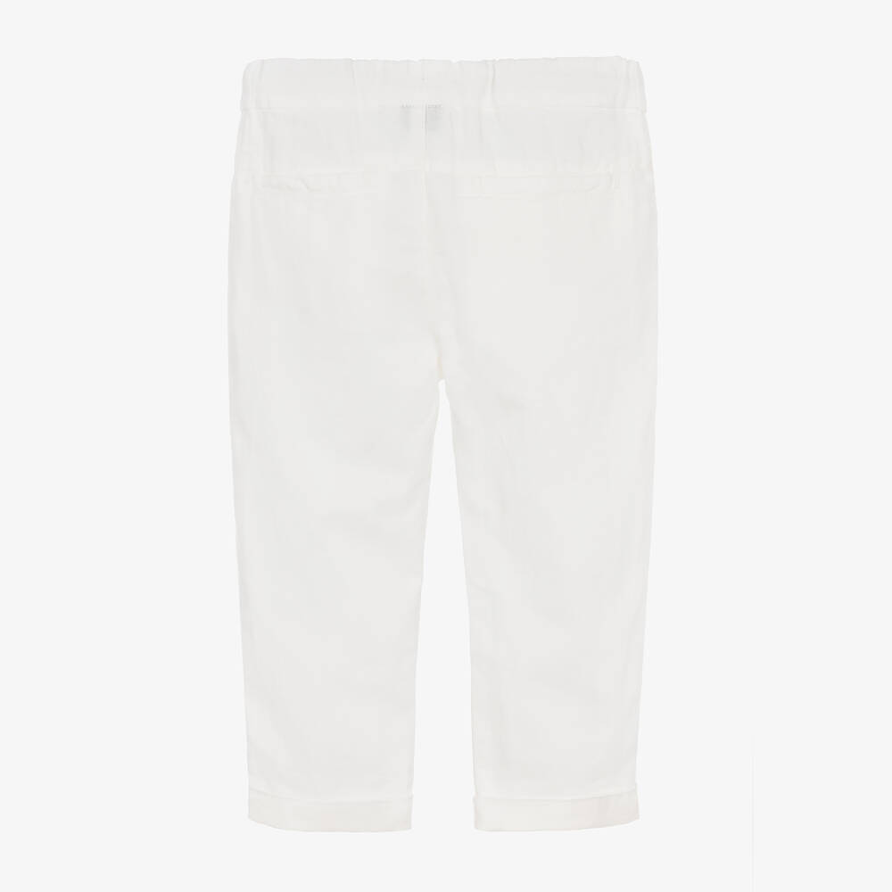 Boys white linen trousers on sale