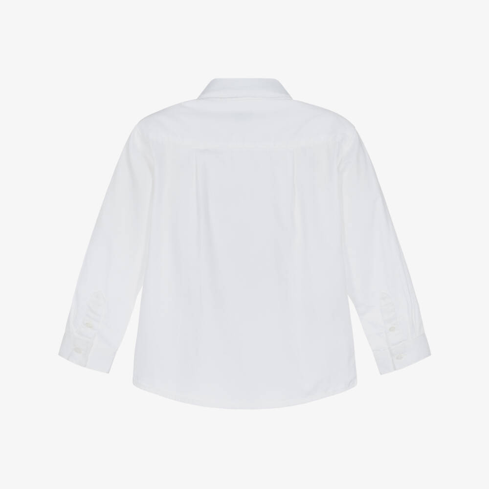 Mayoral-Boys White Cotton Long-Sleeved Shirt | Childrensalon Outlet