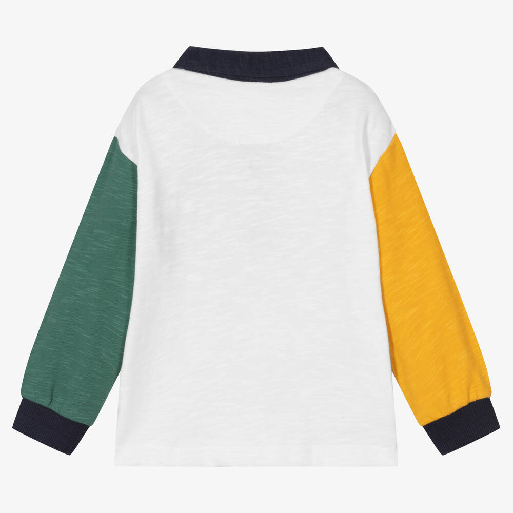 Mayoral-Boys White Cotton Polo Shirt | Childrensalon Outlet