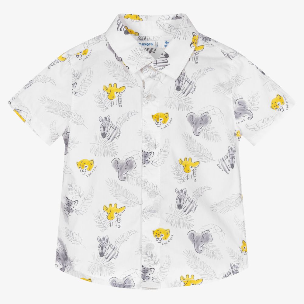 Mayoral-Boys White Cotton Shirt | Childrensalon Outlet