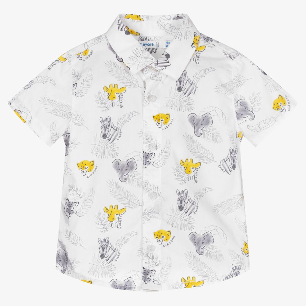 Mayoral - Boys White Cotton Shirt | Childrensalon