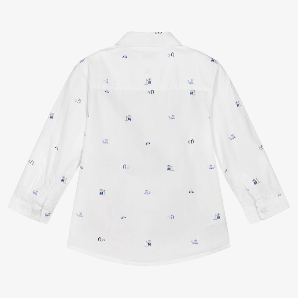 Mayoral-Белая хлопковая рубашка для мальчиков | Childrensalon Outlet