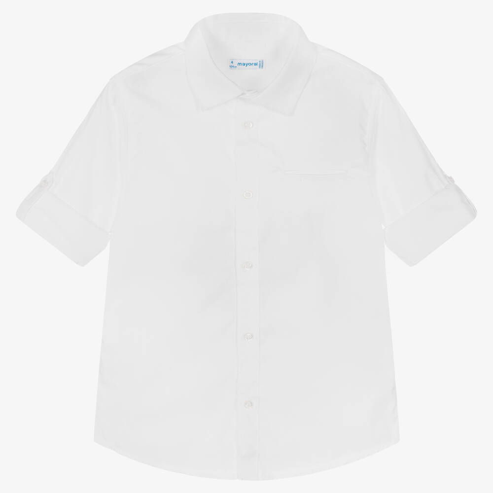 Mayoral-Boys White Cotton Shirt | Childrensalon Outlet