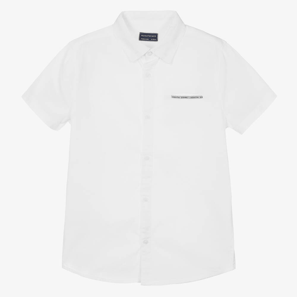 Mayoral Nukutavake - قميص مزيج قطن لون أبيض للأولاد | Childrensalon
