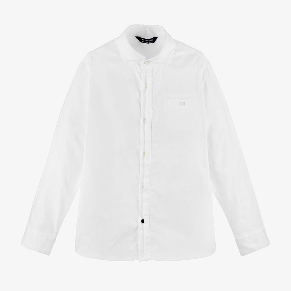 Mayoral Nukutavake-Boys White Cotton Shirt | Childrensalon Outlet