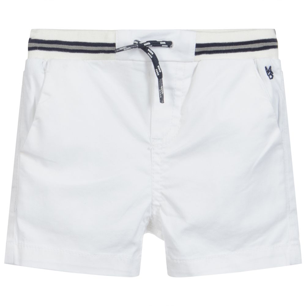 Mayoral - Boys White Cotton Shorts | Childrensalon