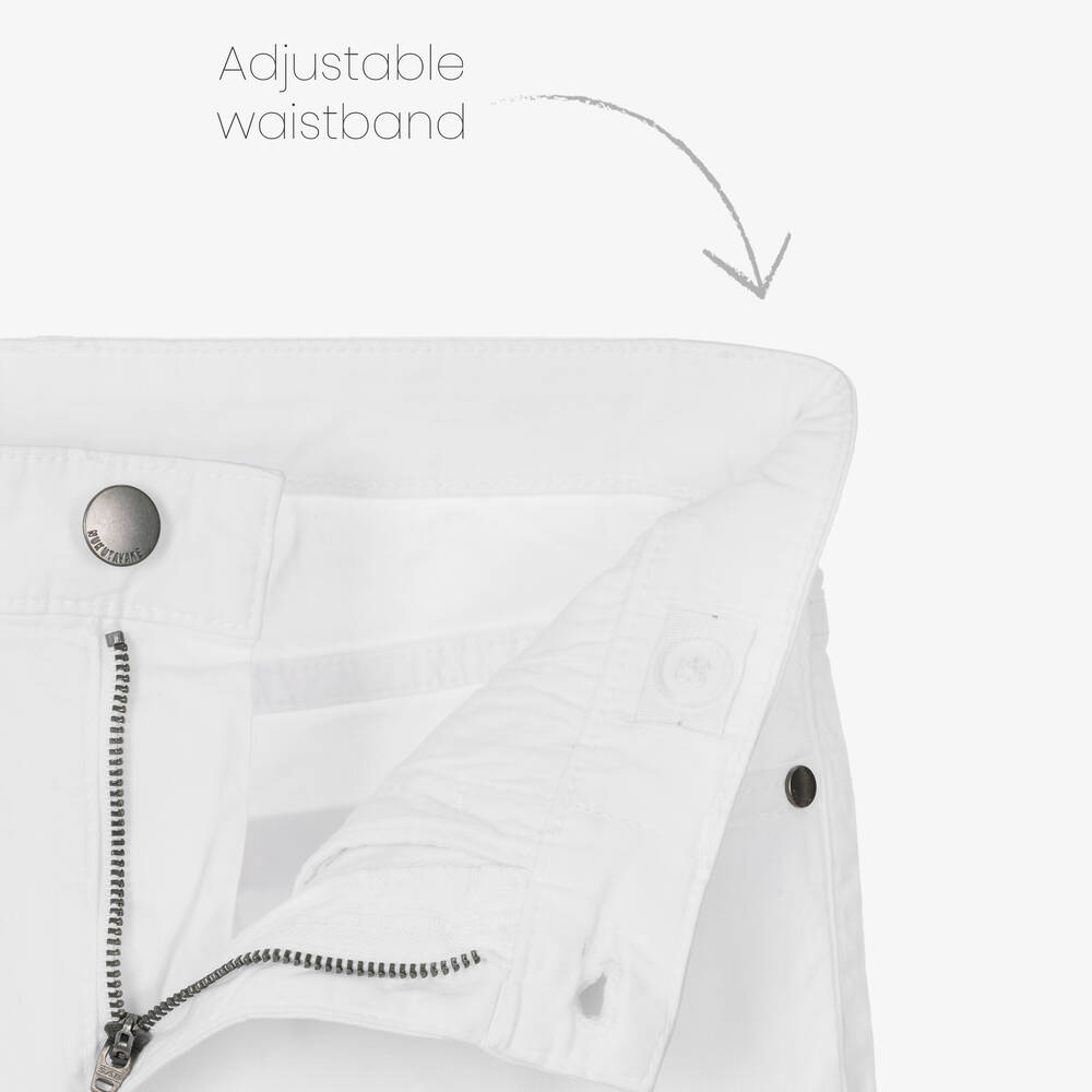 Mayoral Nukutavake-Boys White Cotton Shorts | Childrensalon Outlet