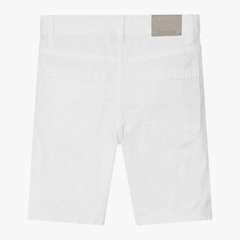 Mayoral Nukutavake-Boys White Cotton Shorts | Childrensalon Outlet