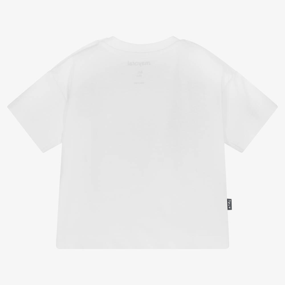 Mayoral-Белая хлопковая футболка для мальчиков | Childrensalon Outlet