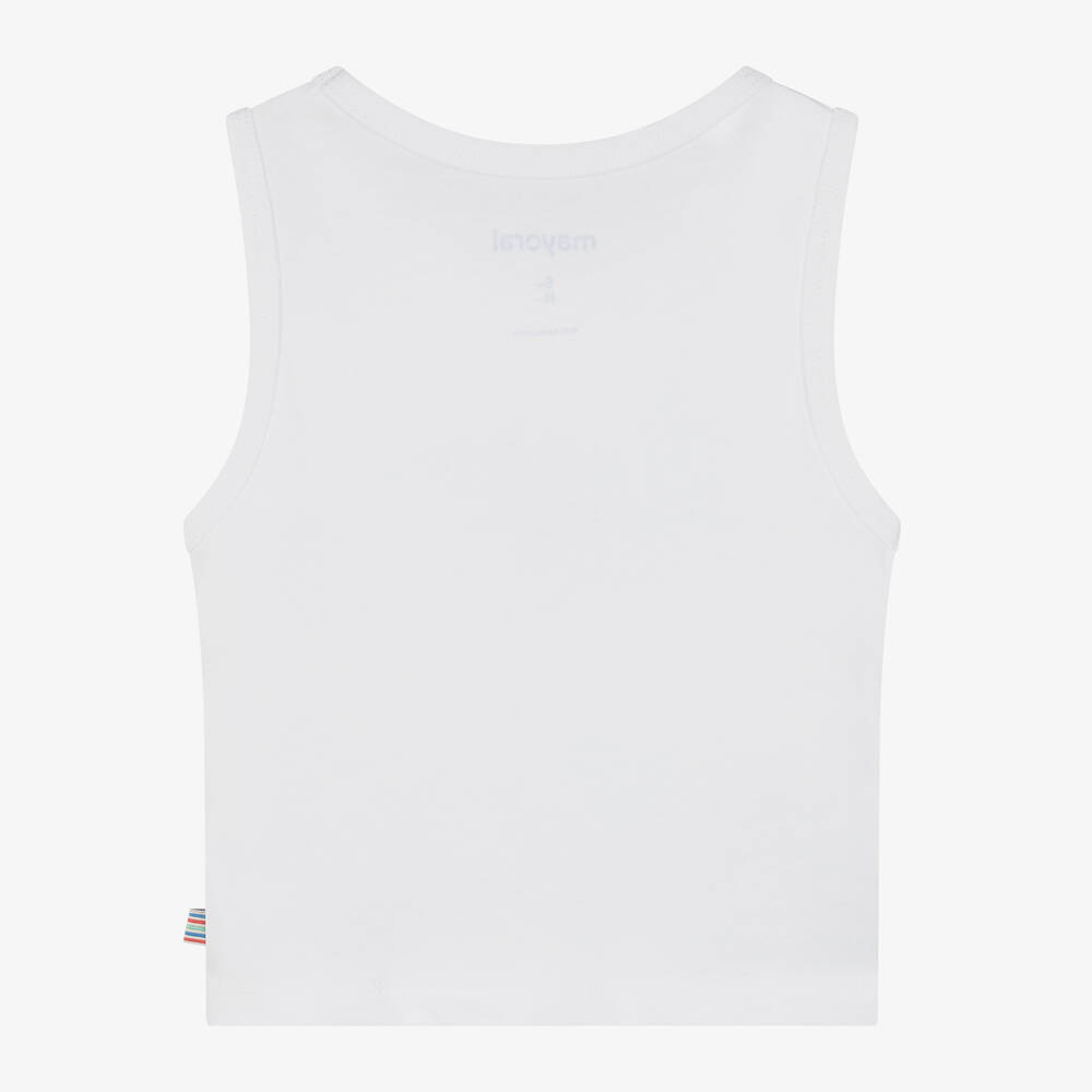 Mayoral-Boys White Cotton Surf Board Vest Top  | Childrensalon Outlet