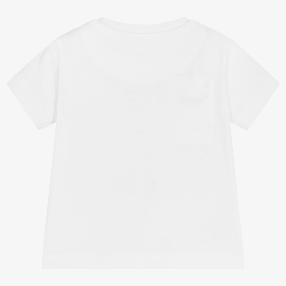 Mayoral-تيشيرت قطن مستدام جيرسي لون أبيض للأولاد | Childrensalon Outlet
