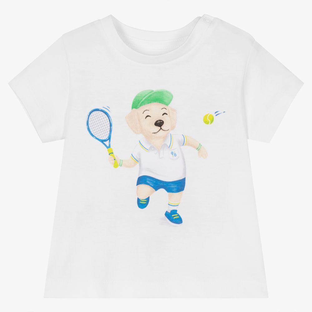 Mayoral - Boys White Cotton T-Shirt | Childrensalon