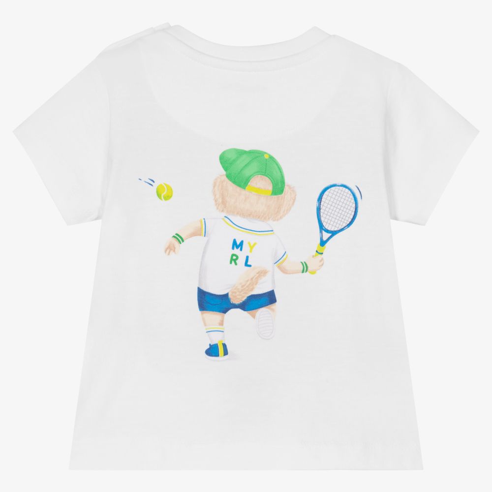 Mayoral-تيشيرت أطفال ولادي قطن لون أبيض | Childrensalon Outlet