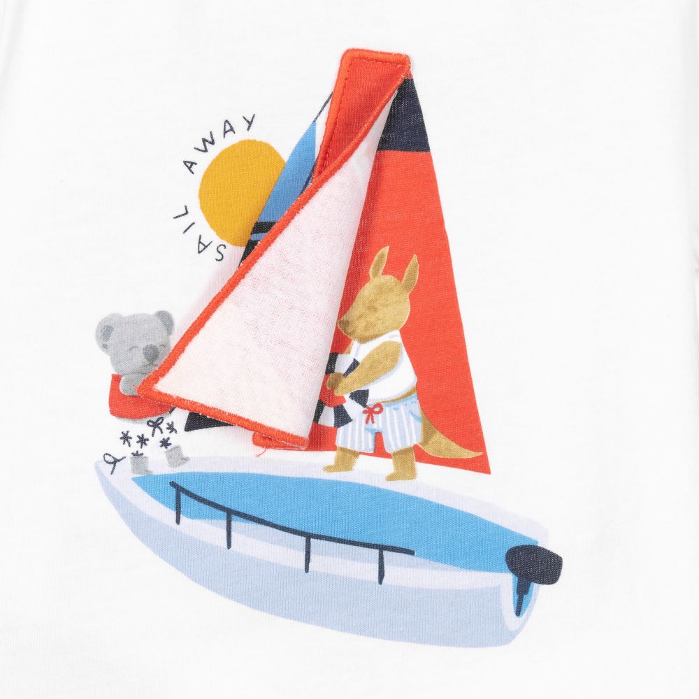 Mayoral-Boys White Cotton T-Shirt | Childrensalon Outlet