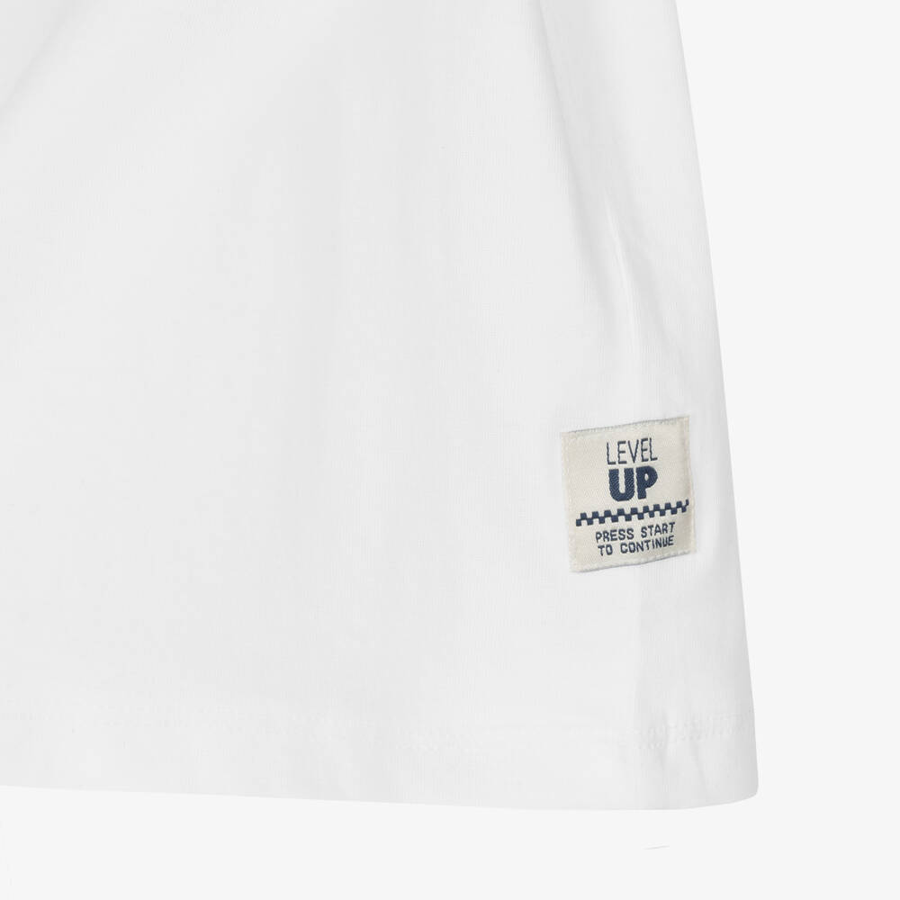 Mayoral Boys White Cotton T-Shirt Childrensalon Outlet